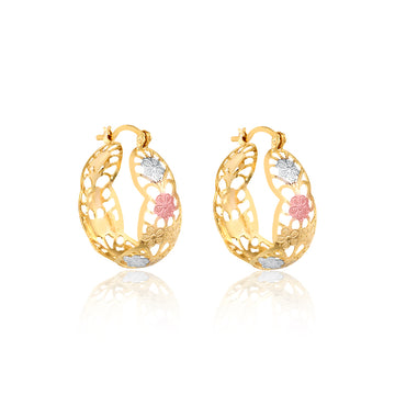 18K Gold Layered Oro Laminado Hoops 21.0524